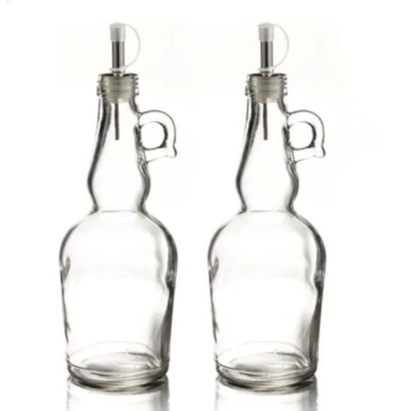Style Setter Glass Oil Bottles (Set of 2), Clear - Picture 3 of 3